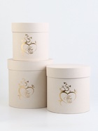 Набор шляпных коробок  3 в 1 "Ты в моём сердце" белый, 21 х 20  - 16 х 17 см - фото 31558602