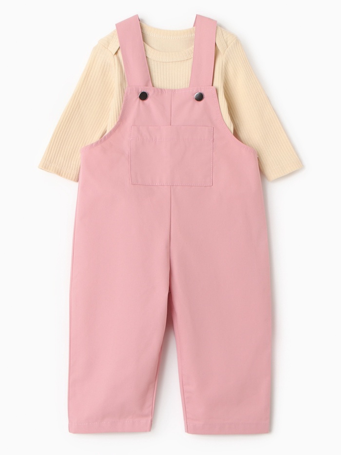 Костюм для девочки (рубашка, комбинезон) «Крошка Я», рост 74-80 см, розовый