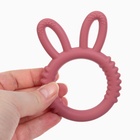 Прорезыватель силиконовый для зубов Крошка Я «Зайка», красный - Фото 2