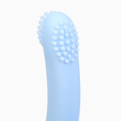 Прорезыватель силиконовый для зубов «Лебедь», щеточка, на присоске, голубой, Крошка Я