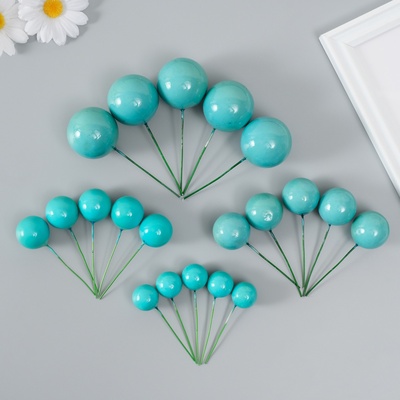 Декор для творчества «Шарики бирюзовые», d=2; 3; 3.5 и 4 см, набор 20 шт.