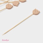 Шпажки Доляна «Котики», h=12 см, набор 25 шт., бамбук - Фото 2