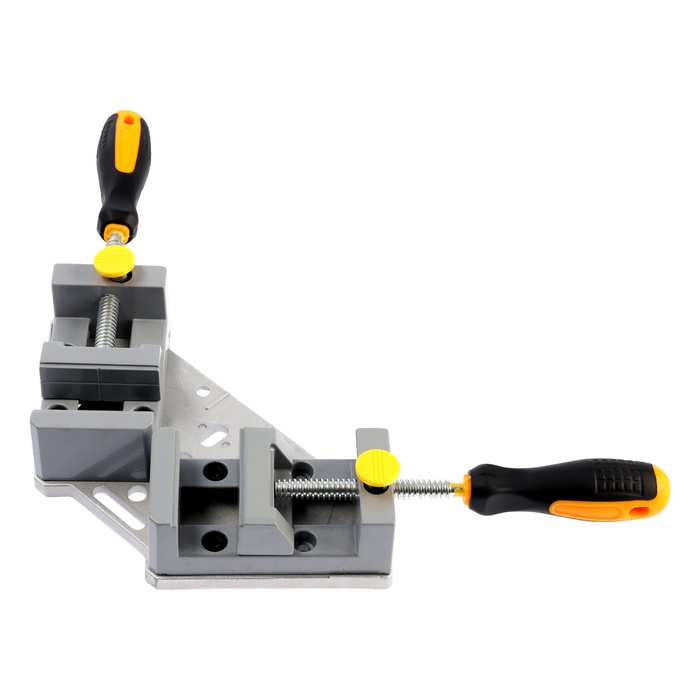 Струбцина угловая усиленная ТУНДРА, металлическая, два зажима 90 и 180°, 2К рукоятка, 70 мм