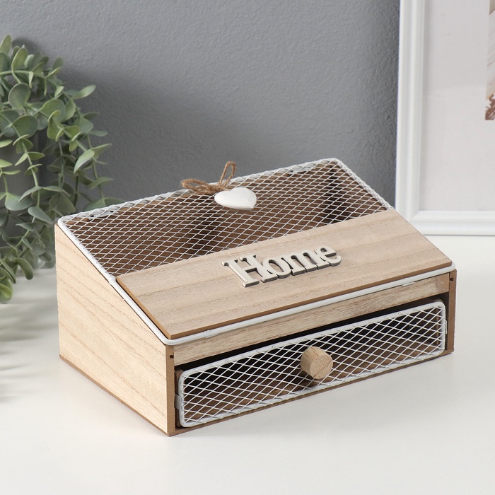 Шкатулка для украшений с делениями «Мой милый дом», дерево, 15×24×11 см