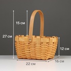 Корзина плетёная для хранения, 22×16×12 см, ручка h=15 см, ива, натуральный цвет - Фото 2