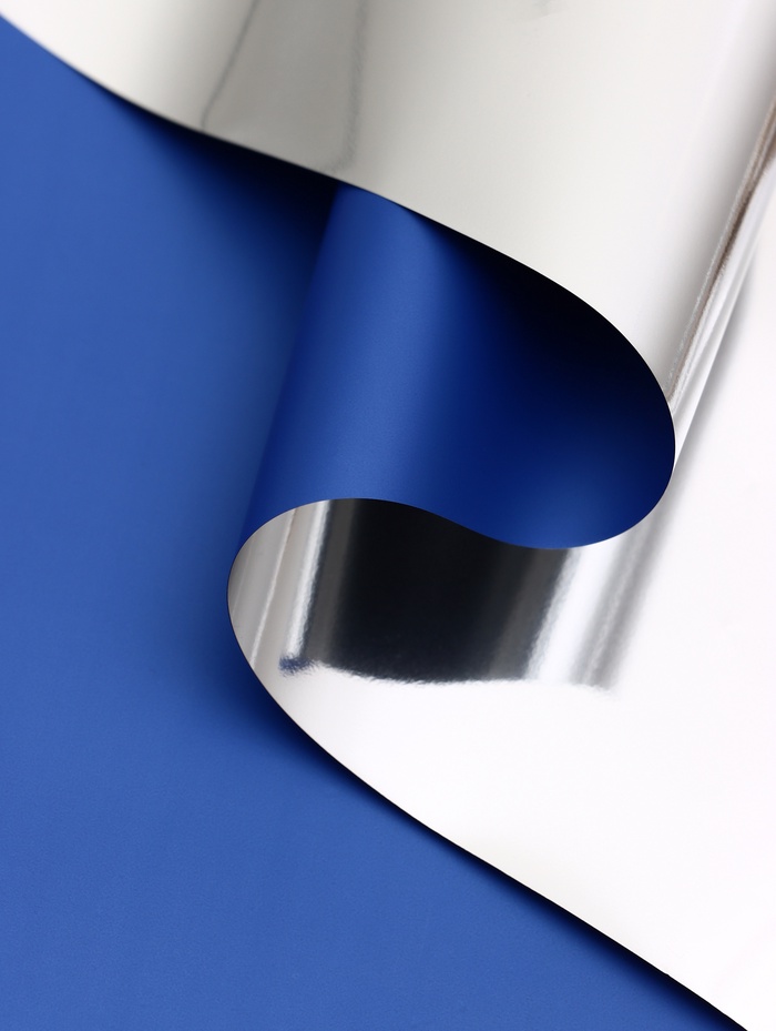 Пленка для цветов, «Серебряная сторона», синий, 57×57±1 см - Фото 1