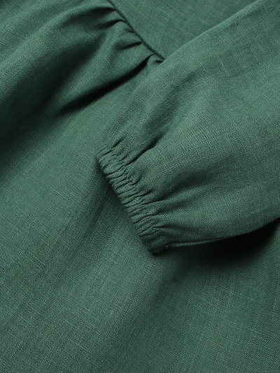 Платье для девочки с воротничком «Крошка Я» Linen, 86-92 см, зелёное
