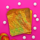 Пакет подарочный голографический с липкой лентой, "Звездное небо", 10x10+2 см набор 5шт - фото 808508547