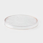 Десертная тарелка Magistro Water lily, d=15 см, стекло, с золотой каймой, прозрачная - Фото 4