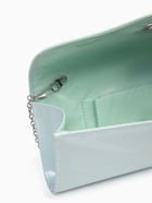 Сумка-клатч женская вечерняя на магните, на длинной цепочке, лаковая, однотонная, чёрная - Фото 9