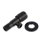 Кран угловой ZEIN engr, 1/2" х 1/2", кран-букса латунь/керамика, нерж. сталь, черный 10789343 - фото 13134364