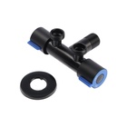 Кран двойной ZEIN engr, 1/2" × 1/2", два вентиля, кран-букса керамика, нерж. сталь, черный - Фото 6