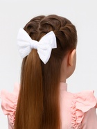 Бант для волос на резинке «Школьница», воздушное кружево, 12 см, белый - фото 119337794