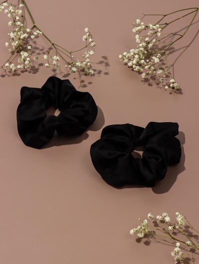 Резинки для волос QF «Орбита», набор 2 шт., Ариадна классик, 10 см, чёрные