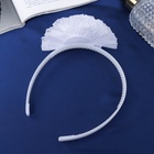 Ободок для волос Выбражулька «Школьница», облачко полосы, d=10 см, белый - Фото 2