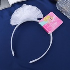 Ободок для волос Выбражулька «Школьница», облачко полосы, d=10 см, белый - Фото 4