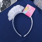 Ободок для волос «Школьница», облачко, d=10 см, белый - Фото 4