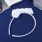 Ободок для волос Выбражулька «Школьница», бант классик стиль, 11×1 см, белый - Фото 2