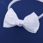 Ободок для волос Выбражулька «Школьница», бант классик стиль, 11×1 см, белый - Фото 3