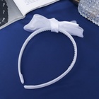 Ободок для волос Выбражулька «Школьница», бант классик, 11×1 см, белый - Фото 2