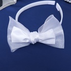 Ободок для волос Выбражулька «Школьница», бант классик, 11×1 см, белый - Фото 3