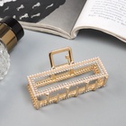 Крабик для волос «Эмили», прямой, 7 см, золото  (артикул 10691532)  большой выбор товаров оптом и в розницу по низким ценам с доставкой