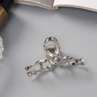 Крабик для волос «Сабина», петелька, 4.5 см, серебро (комплект 6 шт) - фото 46499890