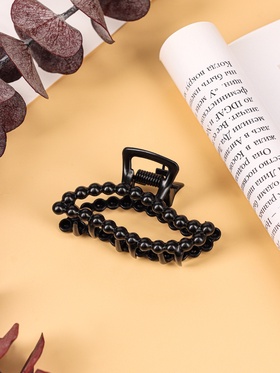 Крабик для волос «Иви», лист, 5 см, чёрный (комплект 6 шт)