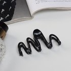 Крабик для волос «Джина», волна, 7 см, чёрный (комплект 6 шт) - фото 46499930