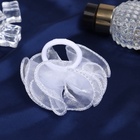 Бант для волос на резинке «Школьница», воздушная волна, 7 см, белый (комплект 6 шт) - фото 54794188