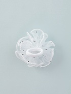 Бант для волос на резинке «Школьница», воздушная волна блеск, 7 см, белый (комплект 6 шт) - фото 52512243