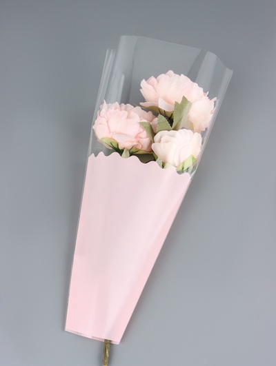 Пакет конус для цветов, «Чувства», 28×8×44±1 см, розовый