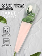 Пакет конус для цветов, «Чувства», 12.5×4×45±1 см, розовый - Фото 1