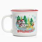 Кружка керамическая новогодняя Holidays, Микки Маус и друзья, 250 мл - Фото 4