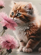 Пакет подарочный ламинированный вертикальный «Котик и цветок», M 26×32×12 см - Фото 5