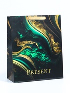 Пакет подарочный ламинированный вертикальный «Мрамор», M 25.5 × 30 × 9 см - Фото 2