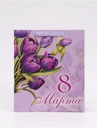 Пакет подарочный ламинированный вертикальный «Букет», M 25.5×30×9 см - Фото 2