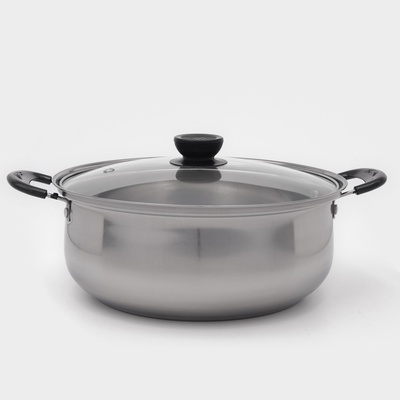 Кастрюля Promo, 3.7 л, 24×9.5 см, стеклянная крышка, нержавеющая сталь