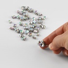 Стразы пришивные «Ассорти», в оправе, набор 50 шт., голографические, серебристые - Фото 6