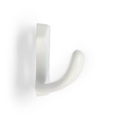 Крючок мебельный ТУНДРА TKD007, двухрожковый, белый