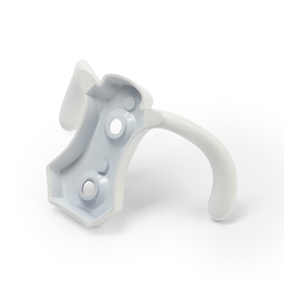 Крючок мебельный ТУНДРА TKD007, двухрожковый, белый