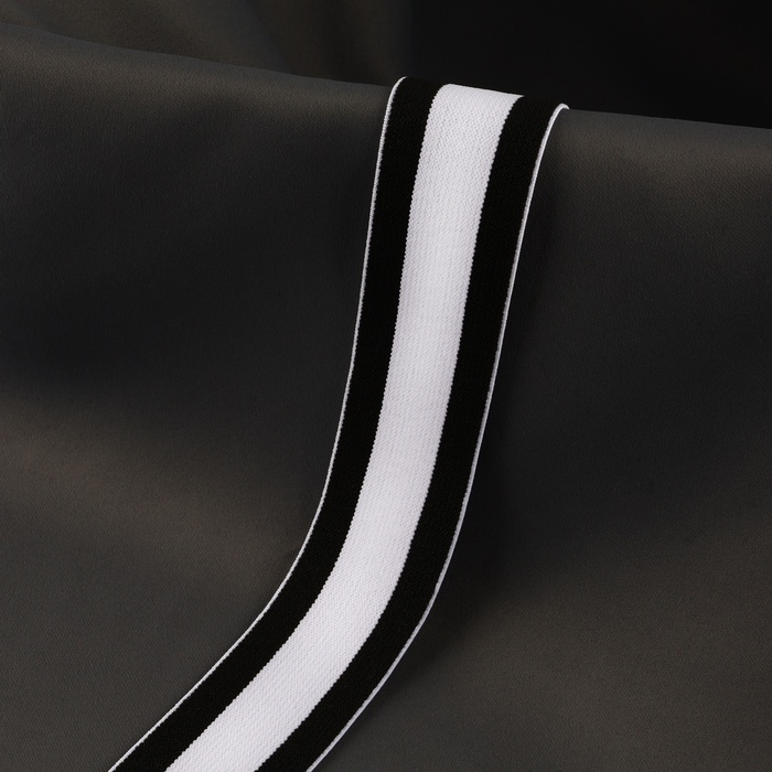 Резинка тканая, мягкая, 40 мм, 4.5±1 м, чёрная, белая - Фото 1