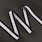 Резинка тканая, мягкая, 40 мм, 4.5±1 м, чёрная, белая - Фото 2