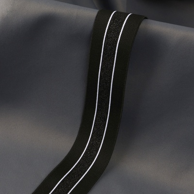 Резинка тканая, мягкая, 40 мм, 4.5±1 м, цвет чёрный, белый, серебряный