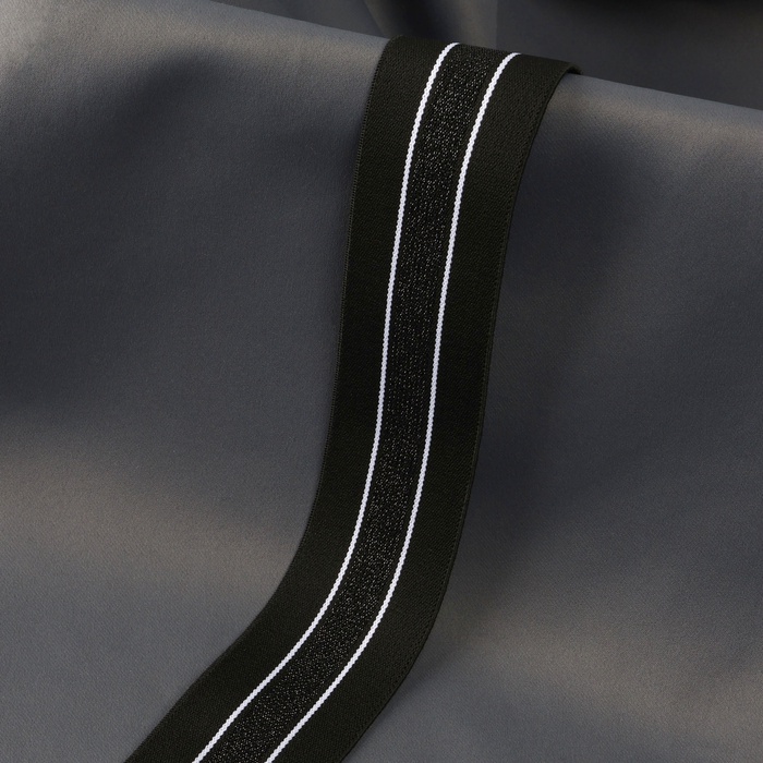 Резинка тканая, мягкая, 40 мм, 4.5±1 м, цвет чёрный, белый, серебряный - Фото 1