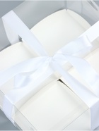 Коробка для пирожных 4 штуки, белая, 20?20?10 см (комплект 2 шт) - фото 31126518