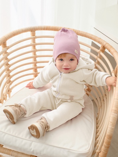 Костюм детский (толстовка, брюки) «Крошка Я» BASIC LINE, рост 74-80 см, молочный