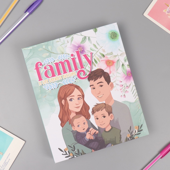 Фотоальбом на 80 фото 10×15 см «Семья - это благословение», в коробке, обводка, 5×19×23 см - Фото 1