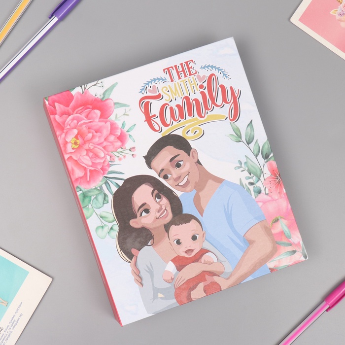 Фотоальбом на 80 фото 10×15 см «Семейные истории», в коробке, серебристая обводка, 5×19×23 см - Фото 1