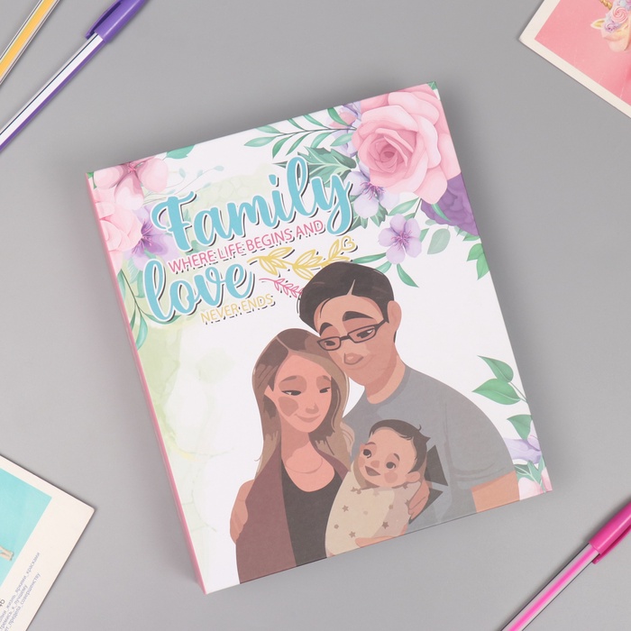 Фотоальбом на 80 фото 10×15 см «Семья - это любовь», в коробке, обводка, 5×19×23 см - Фото 1